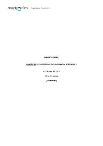 Miniature Maytronics Rapport trimestriel 2019-q2