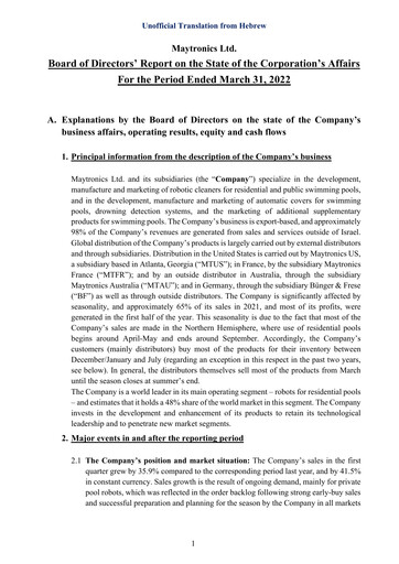 Miniature Maytronics Rapport trimestriel 2022-q1