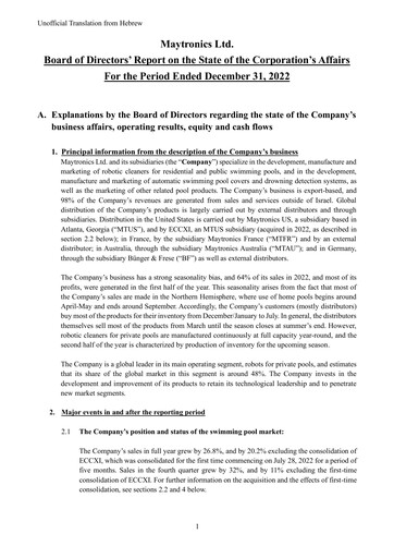 Miniature Maytronics Rapport trimestriel 2023-q1