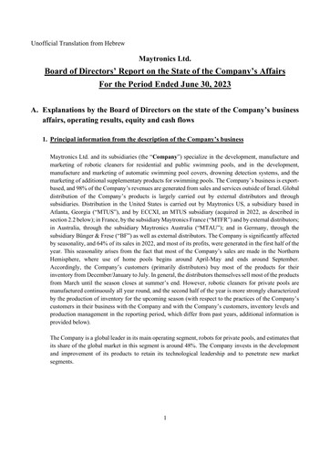 Miniature Maytronics Rapport trimestriel 2023-q2