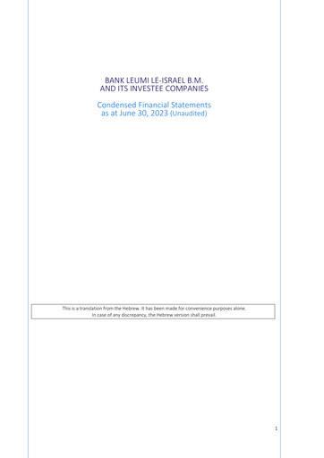 Vorschaubild Bank Leumi
 Finanzmitteilung 2023-h1