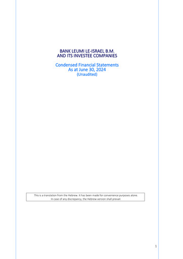 Vorschaubild Bank Leumi
 Finanzmitteilung 2024-h1