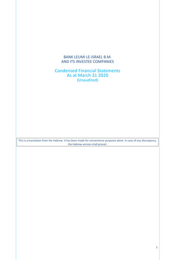Thumbnail Bank Leumi
 Quarterly Report 2020-q1