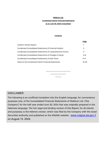 Thumbnail Melisron Financial Statement 2024-h1