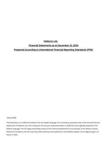 Thumbnail Melisron Financial Statement 2024