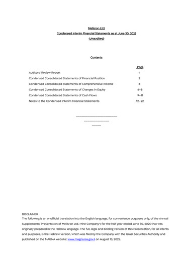 Thumbnail Melisron Financial Statement 2025-h1