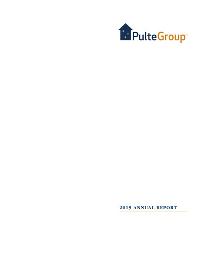 Thumbnail PulteGroup Annual Report 2015