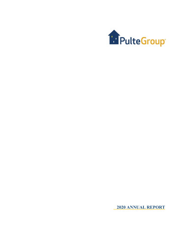Thumbnail PulteGroup Annual Report 2020