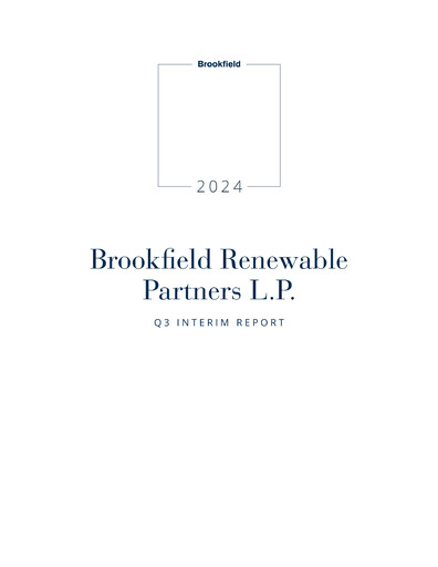 Miniature Brookfield Renewable Partners Rapport trimestriel 2024-q3