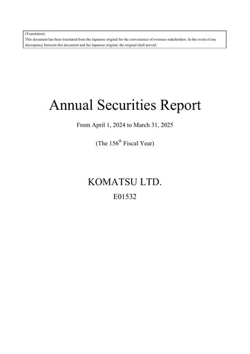 Thumbnail Komatsu Financial Report 2024