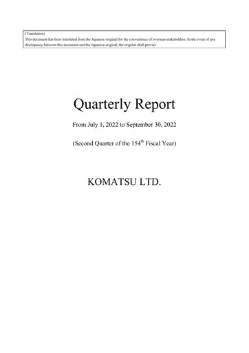 Thumbnail Komatsu Quarterly Report 2022-q2