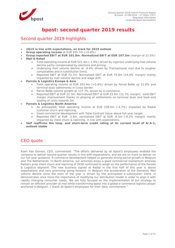 Thumbnail Bpost Half-year Report 2019-h1