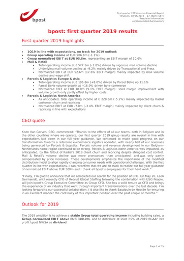 Thumbnail Bpost Quarterly Report 2019-q1