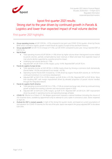 Thumbnail Bpost Quarterly Report 2021-q1