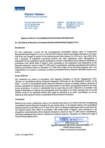 Thumbnail Commercial International Bank Financial Statement 2010-h1