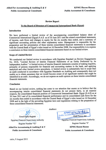 Thumbnail Commercial International Bank Financial Statement 2011-h1