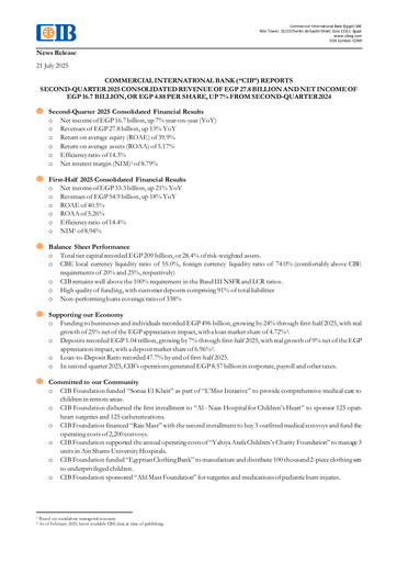 Thumbnail Commercial International Bank Quarterly Report 2025-q2