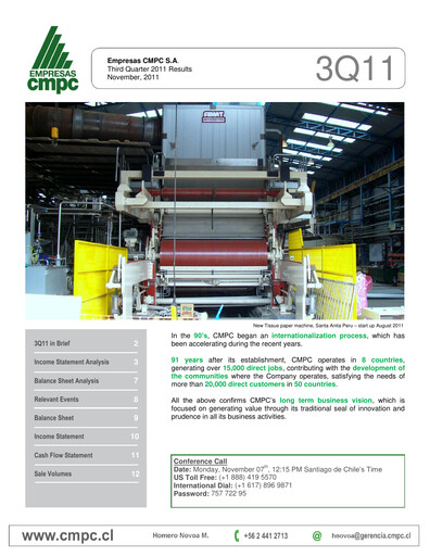 Thumbnail Empresas CMPC Quarterly Report 2011-q3