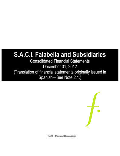 Vorschaubild Falabella
 Finanzmitteilung 2012