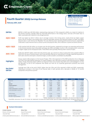 Thumbnail Empresas Copec Quarterly Report 2025-q4