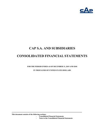 Thumbnail Compañía de Acero del Pacífico
 Financial Statement 2019