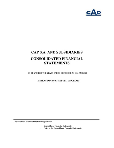 Thumbnail Compañía de Acero del Pacífico
 Financial Statement 2022