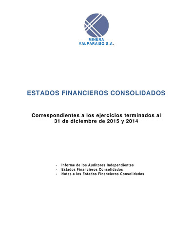 Thumbnail Minera Valparaíso Financial Statement 2015