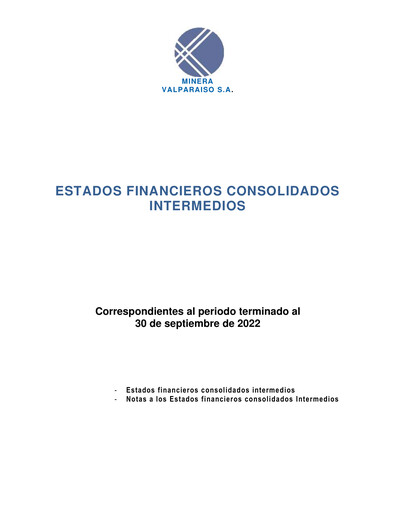 Thumbnail Minera Valparaíso Quarterly Report 2022-q3