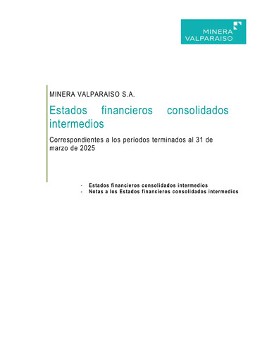 Thumbnail Minera Valparaíso Quarterly Report 2025-q1