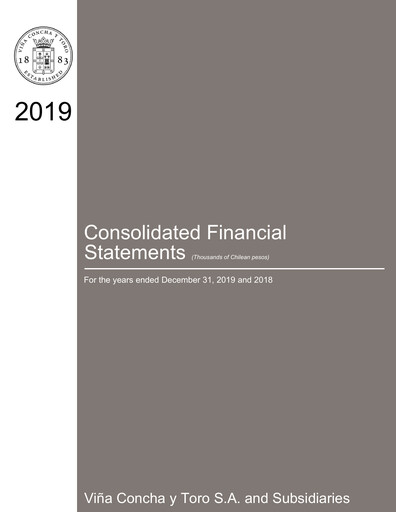 Thumbnail Viña Concha y Toro Financial Statement 2019