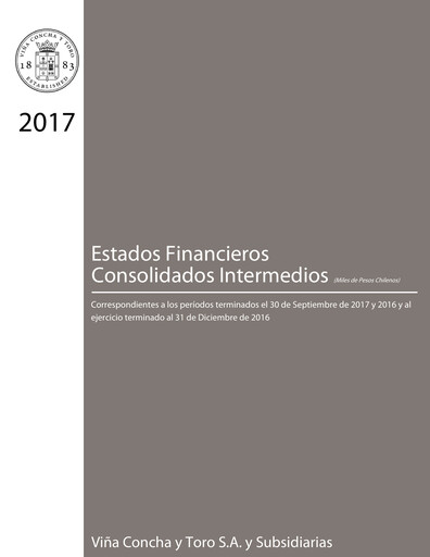 Thumbnail Viña Concha y Toro Quarterly Report 2017-q3