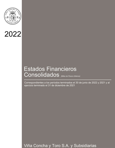 Thumbnail Viña Concha y Toro Quarterly Report 2022-q2
