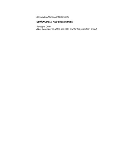 Vorschaubild Quiñenco
 Finanzmitteilung 2022