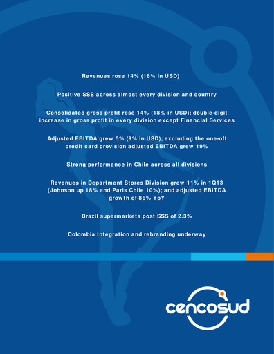 Thumbnail Cencosud
 Quarterly Report 2013-q1