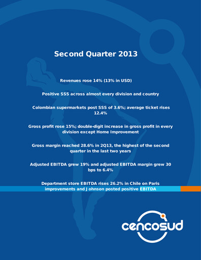 Thumbnail Cencosud
 Quarterly Report 2013-q2