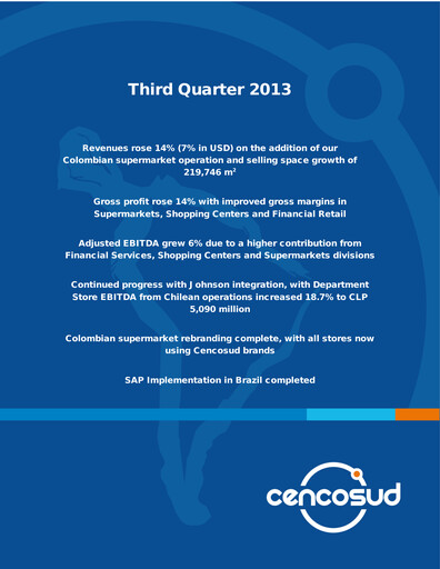Thumbnail Cencosud
 Quarterly Report 2013-q3