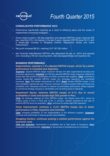 Thumbnail Cencosud
 Quarterly Report 2015-q4