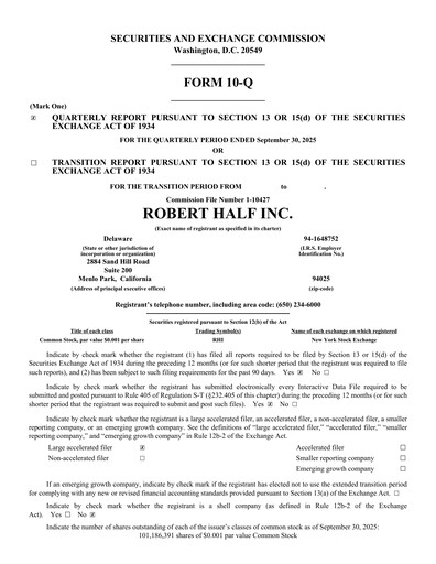 Vorschaubild Robert Half Quartalsbericht 2025-q3