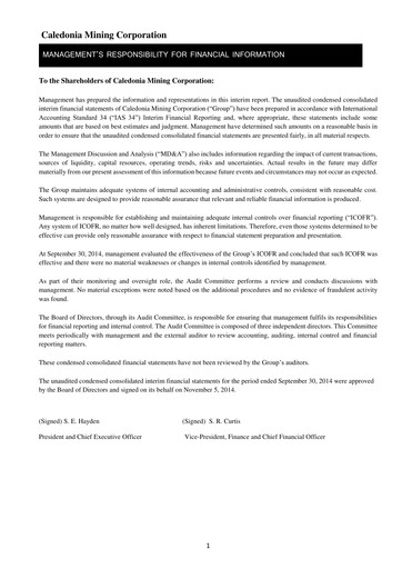 Thumbnail Caledonia Mining Financial Statement 2014