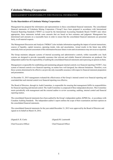 Thumbnail Caledonia Mining Financial Statement 2015