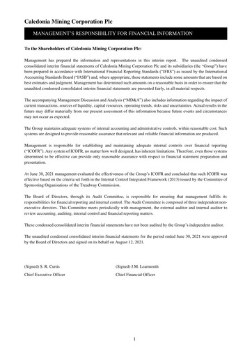 Thumbnail Caledonia Mining Financial Statement 2021-h1