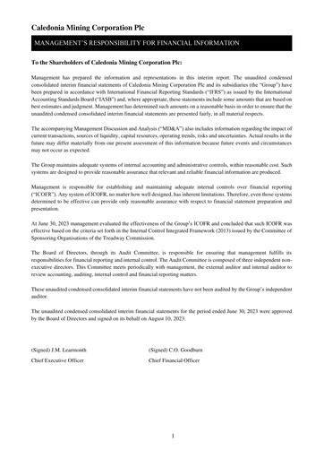 Thumbnail Caledonia Mining Financial Statement 2023-h1