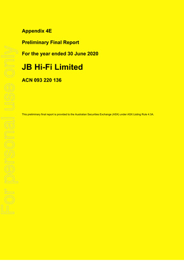 Vorschaubild JB Hi-Fi
 Finanzbericht fy2020
