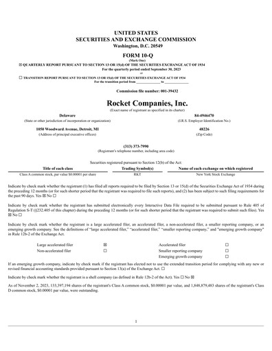 Miniature Rocket Companies
 Rapport trimestriel 2023-q3