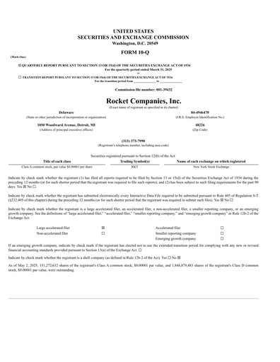 Miniature Rocket Companies
 Rapport trimestriel 2025-q1