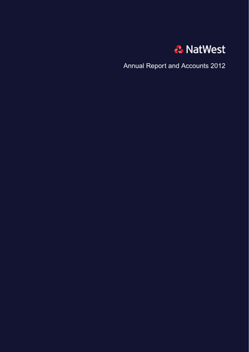 Miniature NatWest Group Rapport annuel 2012