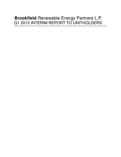 Vorschaubild Brookfield Renewable Quartalsbericht 2012-q1