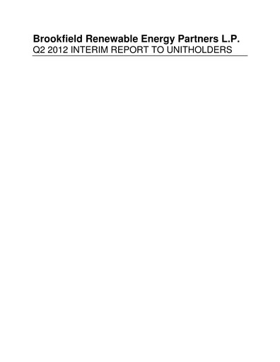 Vorschaubild Brookfield Renewable Quartalsbericht 2012-q2