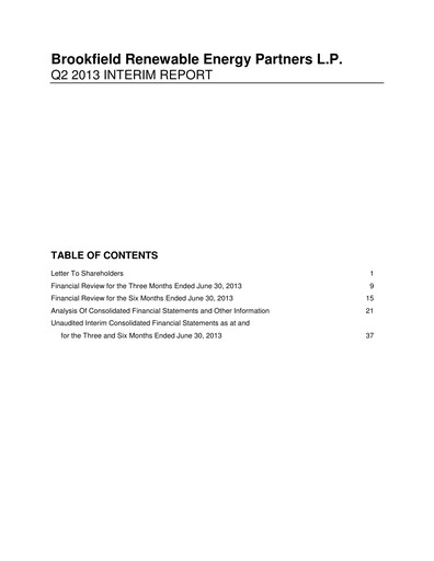 Vorschaubild Brookfield Renewable Quartalsbericht 2013-q2