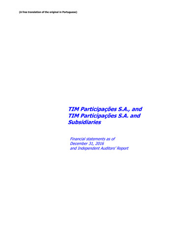Miniature TIM S.A. Bilan financier 2016